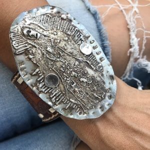 Guadalupe handcrafted leather cuff